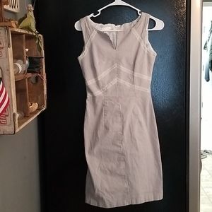 London Times striped dress with lace detail